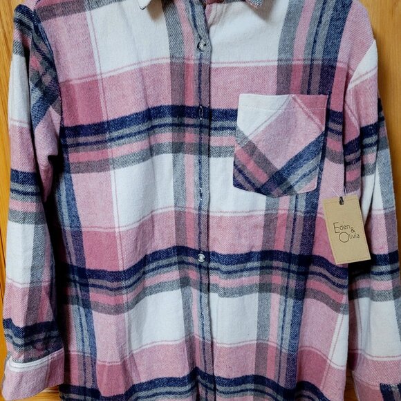 Eden and Olivia flannel shirt women’s size medium - Picture 3 of 8